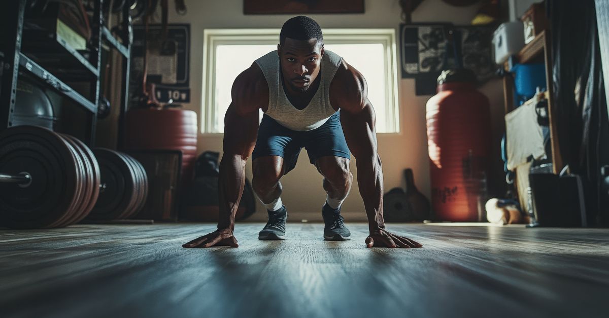 Athletic man exercising