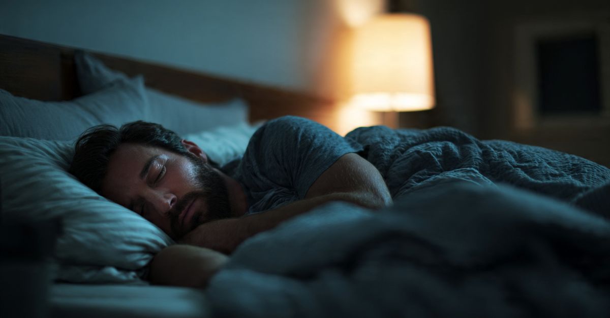 Man sleeping peacefully through the night after managing anxiety and stress with counseling