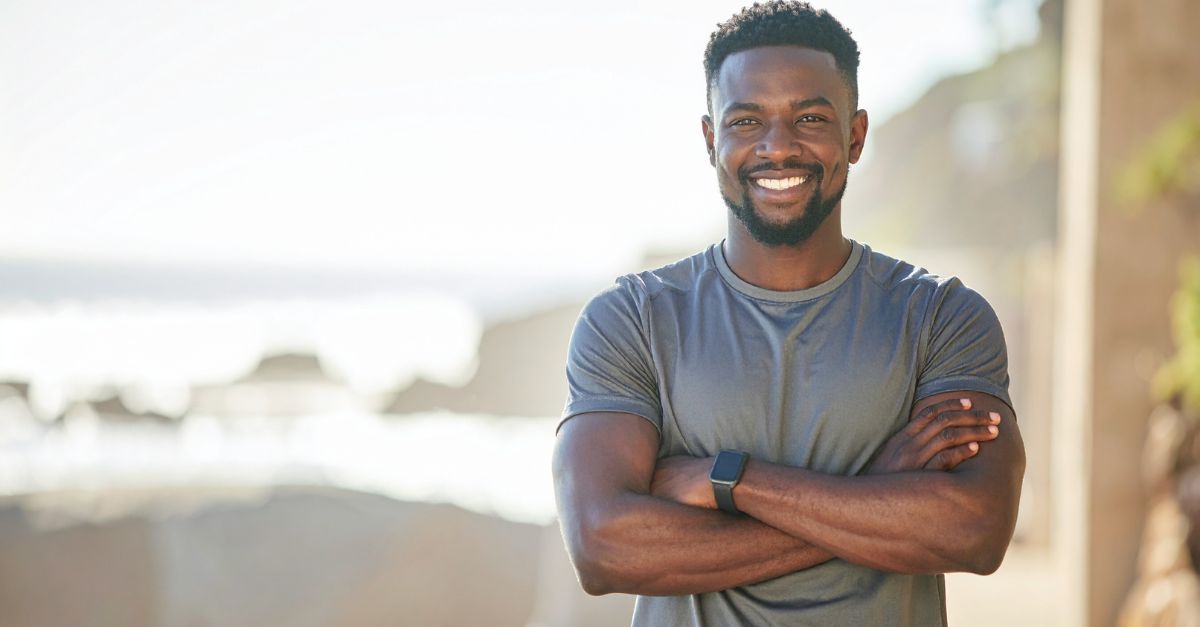 Confident man embodying modern masculinity with emotional strength and self-awareness