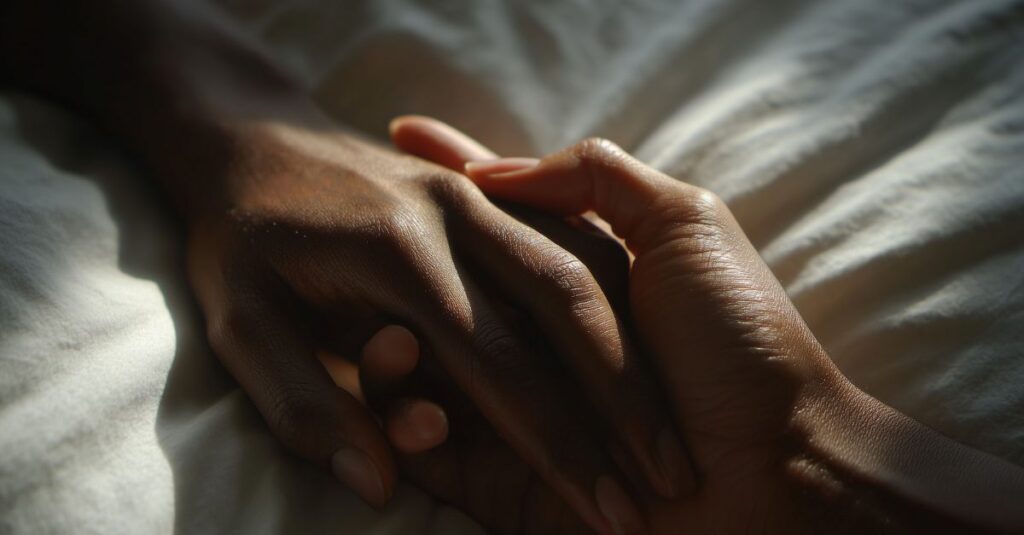 Couple making first step toward rebuilding emotional intimacy and connection