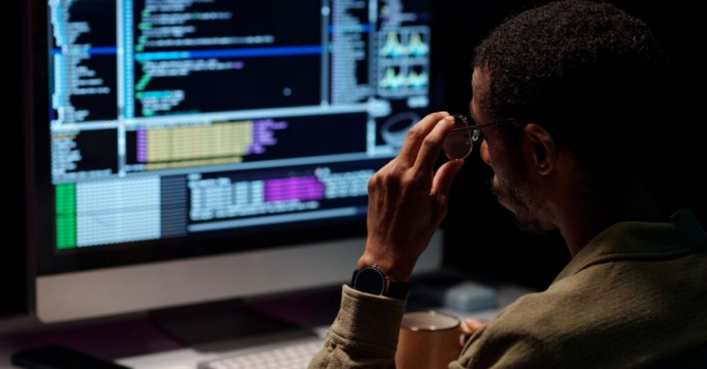 Man working late at night.