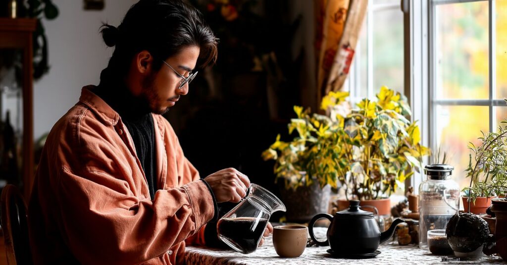 Man making coffee
