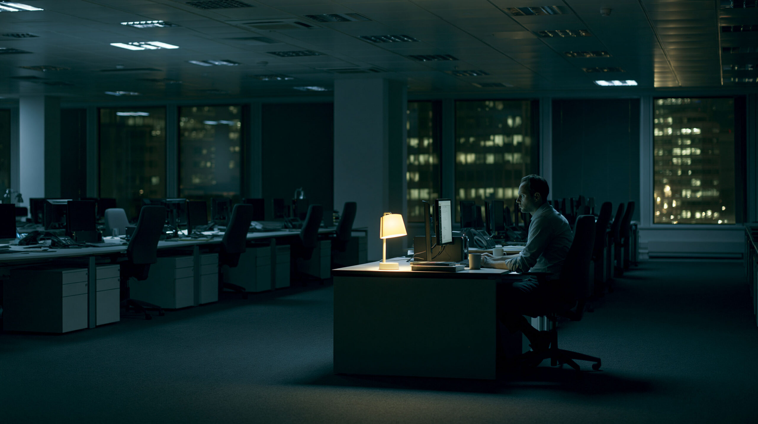 Man working alone in office