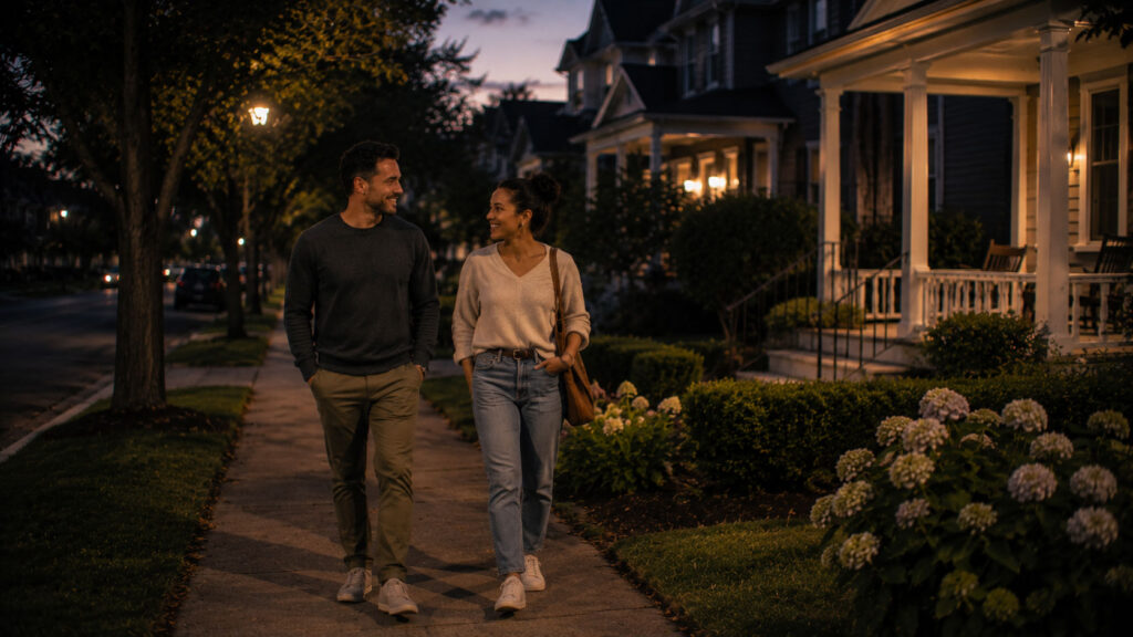 Couple-Walking-in-Neighborhood