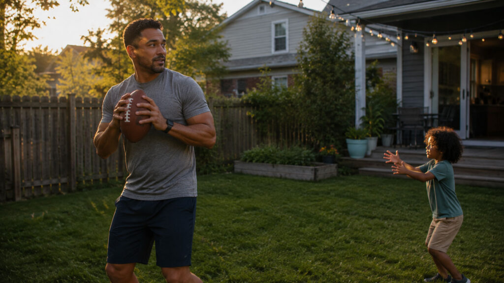Distracted-Man-Playing-Catch