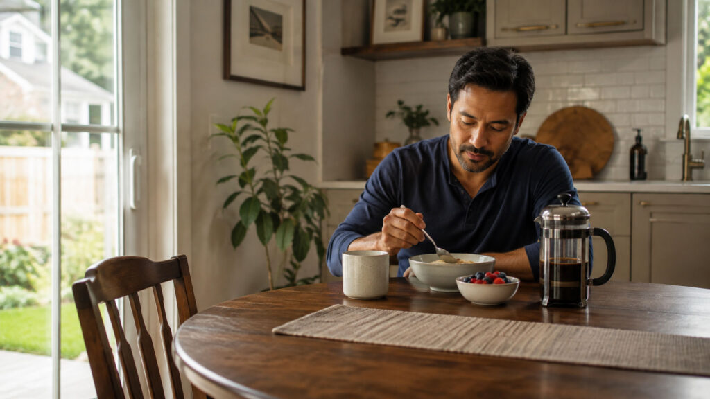 Man-Eating-Breakfast-at-Table